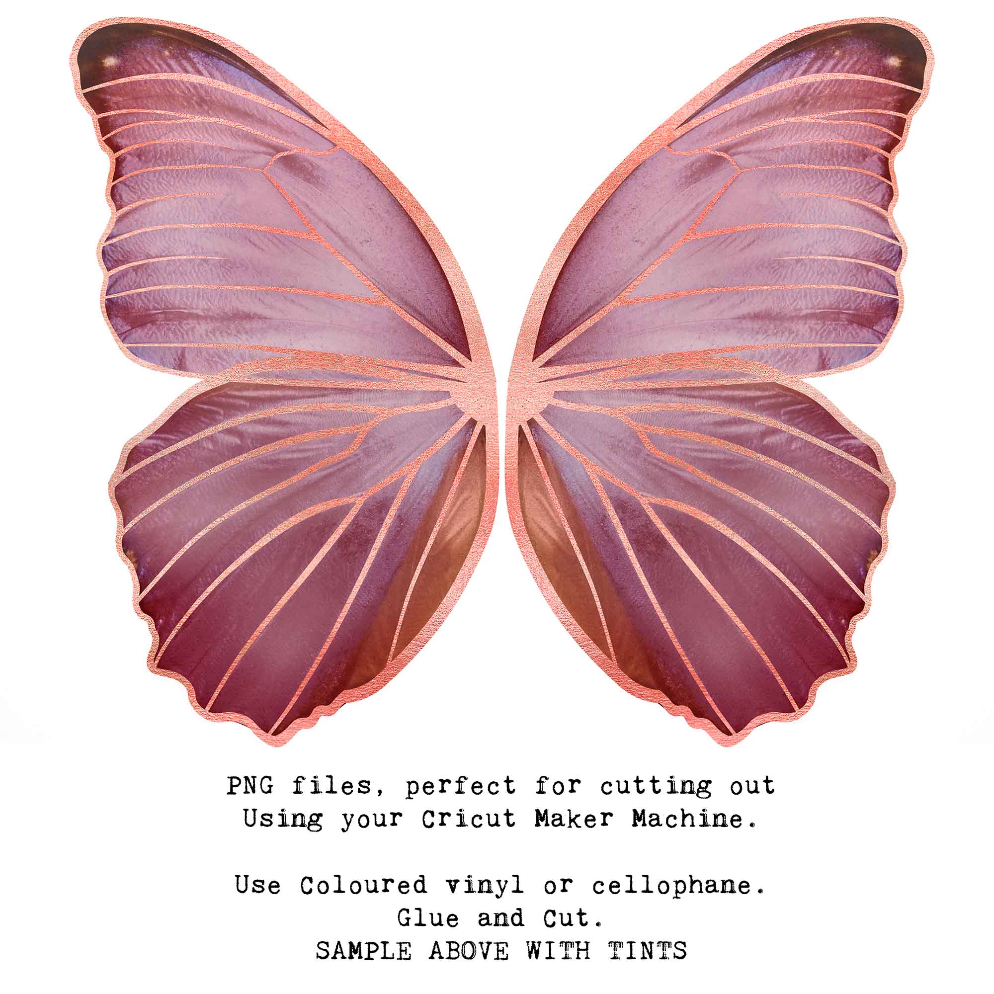 SVG & PNG Fairy Wing files for Cricut or Silhouette Cameo Cutting Machine. To create wearable fairy wings, in adult or children sizes.  Use this clipart design for Halloween Costumes, Fantasy or Cosplay or photography. These are Individual Wing Pieces, for you to cut and assemble. This is a digital product.